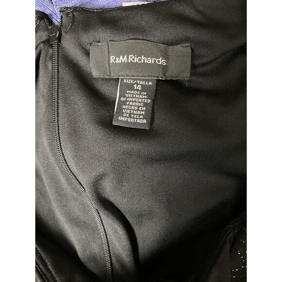 R&M Richards Sleeveless Black Back Zip Lined Sparkling Dress Size 14 New - Picture 6 of 7